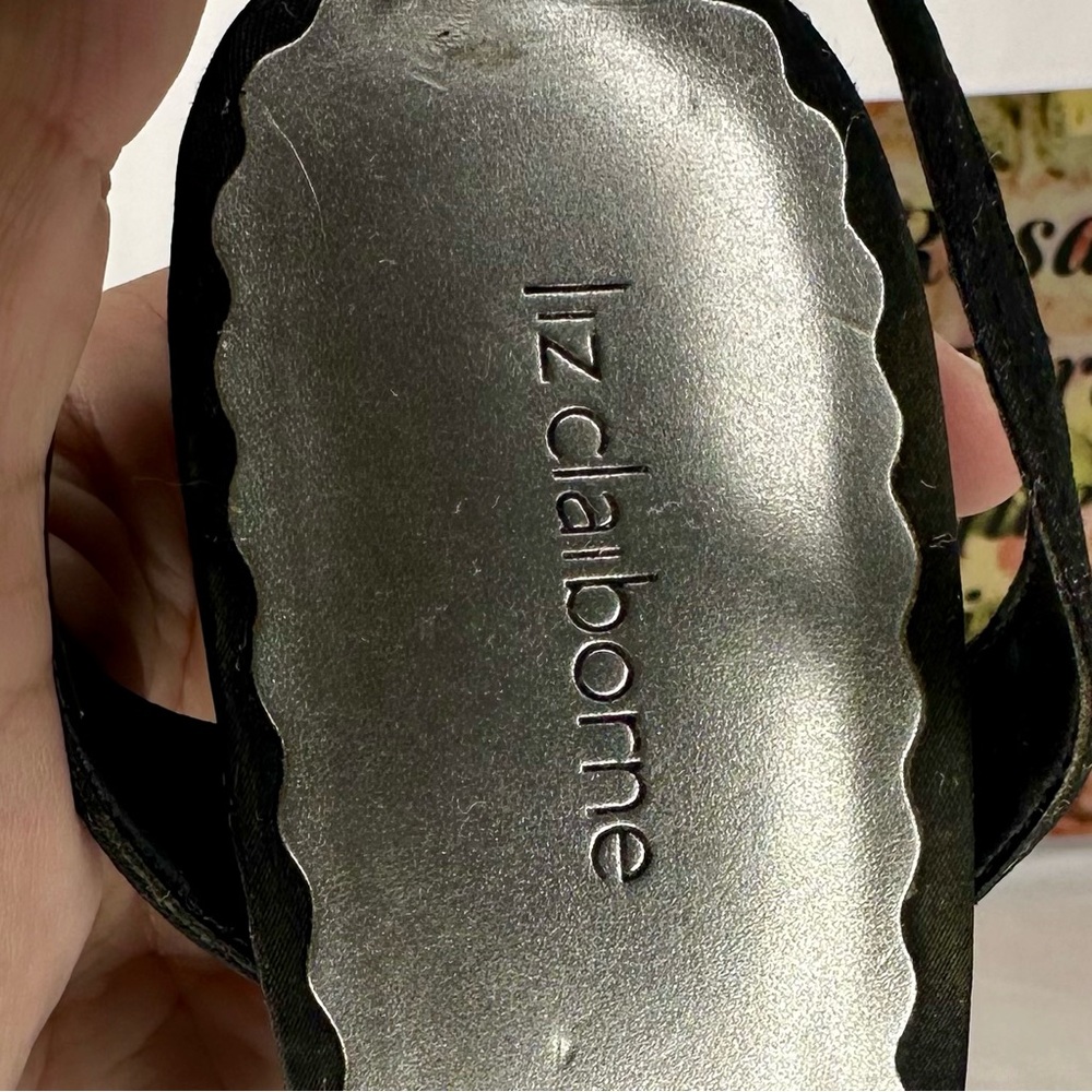 Liz Claiborne Ankle Strap Black Sandals Size 9 - Picture 10 of 14